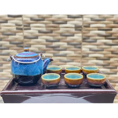 Bộ ấm chén uống trà sang trọng, tặng kèm khay - Giá ưu đãi 60.000đ, giảm tới 17%