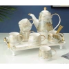 Bộ ấm chén Vân Đá Cẩm Thạch viền vàng phong cách Bắc Âu - Bộ Trà decor Tết 890.000₫