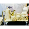 Bộ ấm chén Vân Đá Cẩm Thạch viền vàng phong cách Bắc Âu - Bộ Trà decor Tết 890.000₫ 2