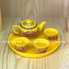 Bộ ấm chén vàng gấm thờ Thần Tài - ấm trà phong thủy sang trọng, giảm giá 22% chỉ 240.000₫ 5