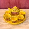 Bộ ấm chén vàng gấm thờ Thần Tài - ấm trà phong thủy sang trọng, giảm giá 22% chỉ 240.000₫ 6