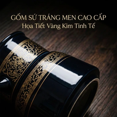 Bộ Ấm Pha Trà Cối Xay Tử Sa Cao Cấp - Gốm Sứ Hoa Văn Sang Trọng, Phòng Khách