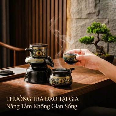 Bộ Ấm Pha Trà Cối Xay Tử Sa Cao Cấp - Gốm Sứ Hoa Văn Sang Trọng, Phòng Khách