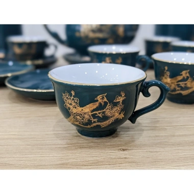 Bộ Ấm Trà Bát Tràng Vinh Hoa Phú Quý Xanh Cổ Vịt Cao Cấp - Giá ưu đãi 125.000 VND 6