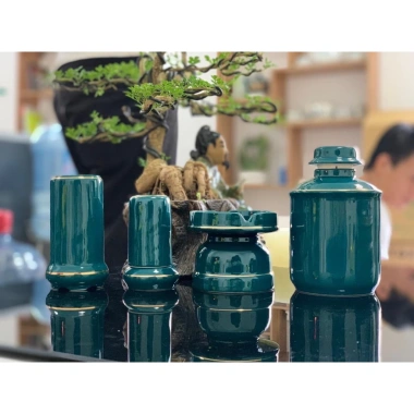 Bộ Ấm Trà Bát Tràng Vinh Hoa Phú Quý Xanh Cổ Vịt Cao Cấp - Giá ưu đãi 125.000 VND 8