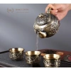 Bộ ấm trà đồng Long Phụng Sum Vầy 6 ly - Hoa văn phú quý, giá ưu đãi 550.000 3