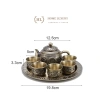 Bộ ấm trà đồng Long Phụng Sum Vầy 6 ly - Hoa văn phú quý, giá ưu đãi 550.000 5