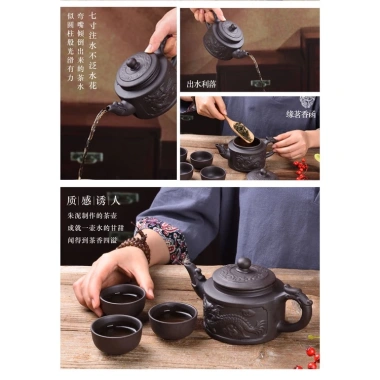 Bộ ấm trà gốm cao cấp 4 chén - Hộp đẹp, quà tặng biếu, giảm giá 40.207₫
