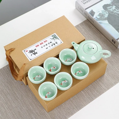 Bộ Ấm Trà Gốm Định Diêu Dingyao Cao Cấp Quà Tặng Sang Trọng Giá 103.500₫