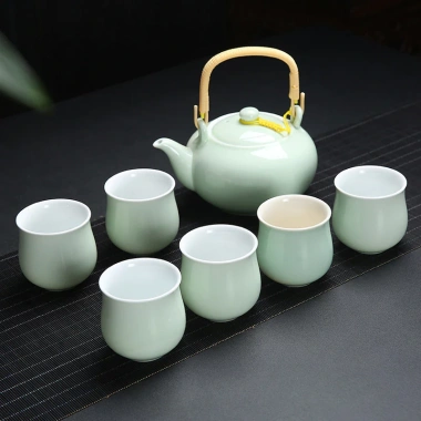 Bộ ấm trà gốm sứ cỡ lớn chống bỏng - ấm & cốc trà Kung Fu Trung Quốc, dung tích lớn, giảm giá 328.900₫