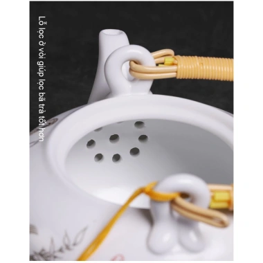 Bộ ấm trà gốm sứ cỡ lớn chống bỏng - ấm & cốc trà Kung Fu Trung Quốc, dung tích lớn, giảm giá 328.900₫