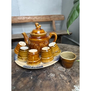 Bộ Ấm Trà Gốm Xưa Vàng Nâu Nhiều Món - Thiết Kế Cổ Điển, Giá Ưu Đãi 125k 10 Bộ Ấm Trà Gốm Xưa Vàng Nâu Nhiều Món - Thiết Kế Cổ Điển, Giá Ưu Đãi 125k 10