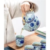 Bộ Ấm Trà Hội Làng – Bình To Đáy Bằng, Chén Men Xuyên Sáng Hoa Xanh, 285.696₫ 5