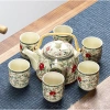 Bộ Ấm Trà Hội Làng – Bình To Đáy Bằng, Chén Men Xuyên Sáng Hoa Xanh, 285.696₫ 8