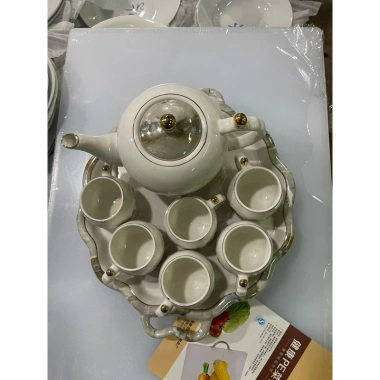 Bộ ấm trà khay tròn xoay 360 màu vân đá - Sang trọng cho gia đình và nhà hàng, giảm giá 699.999₫ 3