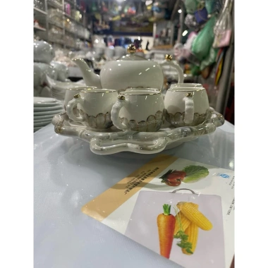 Bộ ấm trà khay tròn xoay 360 màu vân đá - Sang trọng cho gia đình và nhà hàng, giảm giá 699.999₫ 5