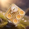 Bộ ấm trà Kung Fu hồng nhúm hoa độc đắc – ấm, 4 cốc và khay, giá ưu đãi 115.000 2