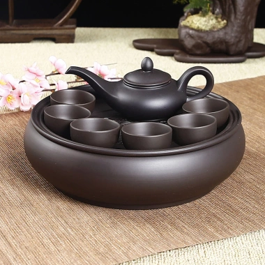 Bộ ấm trà Kung Fu Tử Sa Chaoshan - ấm trà tròn hiện đại, bộ nhỏ tiện dụng, 247.500₫ 3