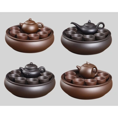 Bộ ấm trà Kung Fu Tử Sa Chaoshan - ấm trà tròn hiện đại, bộ nhỏ tiện dụng, 247.500₫ 6