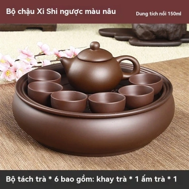 Bộ ấm trà Kung Fu Tử Sa Chaoshan - ấm trà tròn hiện đại, bộ nhỏ tiện dụng, 247.500₫ 10