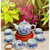 Bộ ấm trà men lam Trúc Lâm Thất Hiền vẽ vàng: sang trọng, giá ưu đãi 1,250,000₫ 7