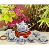 Bộ ấm trà men lam Trúc Lâm Thất Hiền vẽ vàng: sang trọng, giá ưu đãi 1,250,000₫ 9