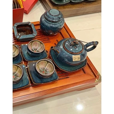 Bộ Ấm Trà Quả Hồng cao cấp - Ấm Chén Tô Thanh Sơn, tách Bát Tràng, chỉ 650.000