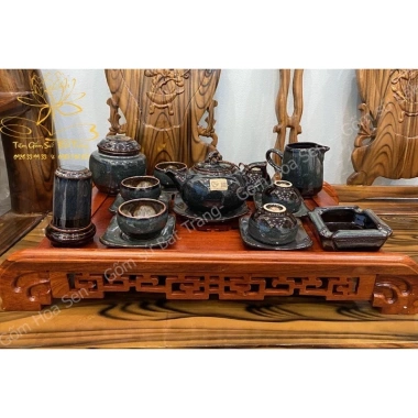 Bộ Ấm Trà Quả Hồng cao cấp - Ấm Chén Tô Thanh Sơn, tách Bát Tràng, chỉ 650.000