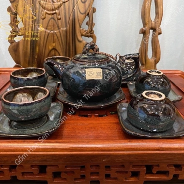 Bộ Ấm Trà Quả Hồng cao cấp - Ấm Chén Tô Thanh Sơn, tách Bát Tràng, chỉ 650.000