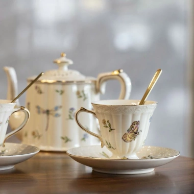 Bộ ấm trà retro vintage độc đáo đẹp đặc biệt kiểu Pháp sang trọng đẳng cấp, tặng thìa - Giá chỉ 950.000đ 3