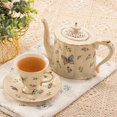 Bộ ấm trà retro vintage độc đáo đẹp đặc biệt kiểu Pháp sang trọng đẳng cấp, tặng thìa - Giá chỉ 950.000đ 8