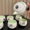 Bộ ấm trà sứ hoa sen - 6 chén gốm, hộp túi tặng biếu, ưu đãi 99.000 VND 3