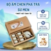 Bộ ấm trà sứ men thô cao cấp 1 ấm 6 chén - thiết kế tinh tế, hộp quà sang trọng, giá ưu đãi 76,160₫