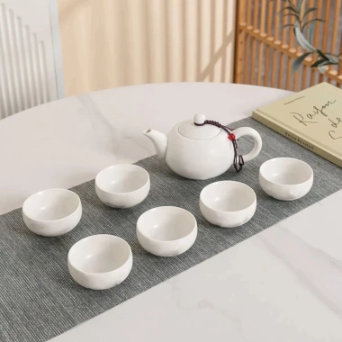 Bộ ấm trà sứ men thô cao cấp 1 ấm 6 chén - thiết kế tinh tế, hộp quà sang trọng, giá ưu đãi 76,160₫ 2