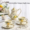 Bộ ấm trà sứ vintage cổ điển họa tiết chanh vàng - Trà chiều sang trọng, giảm 22%