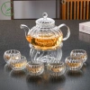 Bộ Ấm Trà Thủy Tinh 6 Chén + Đế Nến, Bình Trà 600ml Lọc Nóng - Giá Ưu Đãi 89.000đ