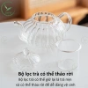 Bộ Ấm Trà Thủy Tinh 6 Chén + Đế Nến, Bình Trà 600ml Lọc Nóng - Giá Ưu Đãi 89.000đ 6