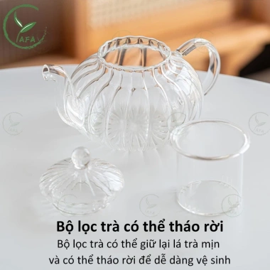 Bộ Ấm Trà Thủy Tinh 6 Chén + Đế Nến, Bình Trà 600ml Lọc Nóng - Giá Ưu Đãi 89.000đ