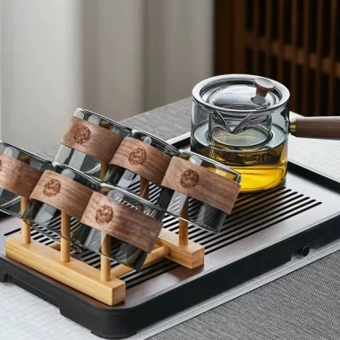 Bộ ấm trà thủy tinh chịu nhiệt cao, tách trà văn phòng không bỏng – Giá chỉ 432.000 VND 7