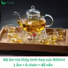 Bộ Ấm Trà Thuỷ Tinh Hoa Cúc 6 Chén Đế Nến - Sang trọng, Giá ưu đãi 68.900 6