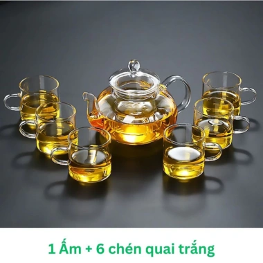 Bộ ấm trà thủy tinh hoa cúc chiếu nhiệt - Nhiều mẫu chọn, giá ưu đãi 69.000đ
