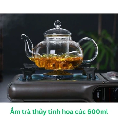 Bộ ấm trà thủy tinh hoa cúc chiếu nhiệt - Nhiều mẫu chọn, giá ưu đãi 69.000đ