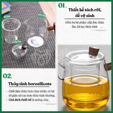 Bộ ấm trà thủy tinh Mixmore kèm khay – Thưởng trà tại nhà, phòng khách – Giá ưu đãi 390.000₫ 3 Bộ ấm trà thủy tinh Mixmore kèm khay – Thưởng trà tại nhà, phòng khách – Giá ưu đãi 390.000₫ 3