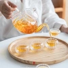 Bộ ấm trà thủy tinh trong suốt 600ml lõi lọc & đế nến sang trọng, giảm giá 155k 7
