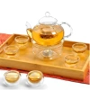 Bộ ấm trà thủy tinh trong suốt 600ml lõi lọc & đế nến sang trọng, giảm giá 155k 9