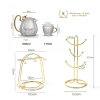 Bộ Ấm Trà Thủy Tinh Vảy Rồng Borosilicate Chịu Nhiệt Set Bình Ly Pha Trà Tay Cầm Vàng 90.000₫ 3