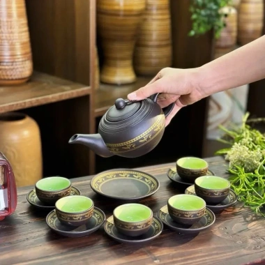 Bộ Ấm Trà Tử Sa Bưởi Hạc Bát Tràng Cao Cấp - Giảm giá, chỉ 350.000 VNĐ 2