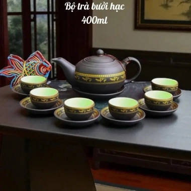 Bộ Ấm Trà Tử Sa Bưởi Hạc Bát Tràng Cao Cấp - Giảm giá, chỉ 350.000 VNĐ 3
