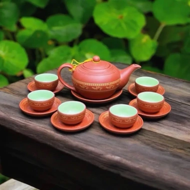 Bộ Ấm Trà Tử Sa Bưởi Hạc Bát Tràng Cao Cấp - Giảm giá, chỉ 350.000 VNĐ 5