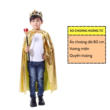 Bộ Áo Choàng Vương Miện & Quyền Trượng Hóa Trang Cosplay Halloween Trẻ - Giá 110k